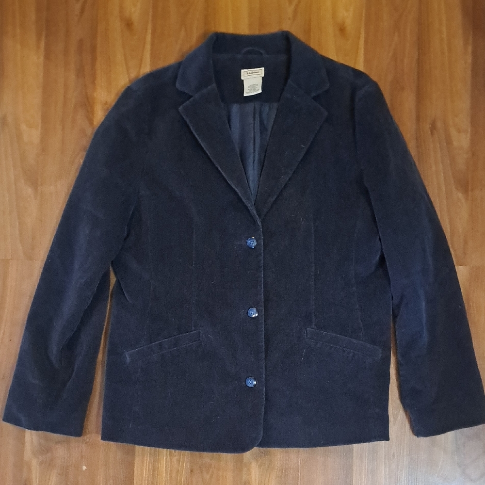 L.L. Bean Navy Corduroy Blazer